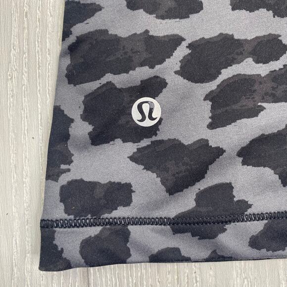 Lululemon Athletica Women's One Shoulder Black & Gray Striped & Leopard Top 4 - Picture 5 of 8